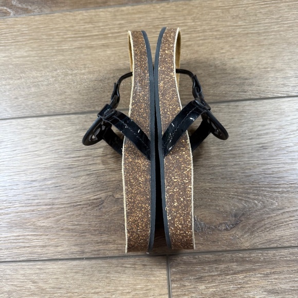 Tory Burch Miller Cloud Sandals Black Patent Leather Sz 7.5 Summer Designer - Picture 5 of 11